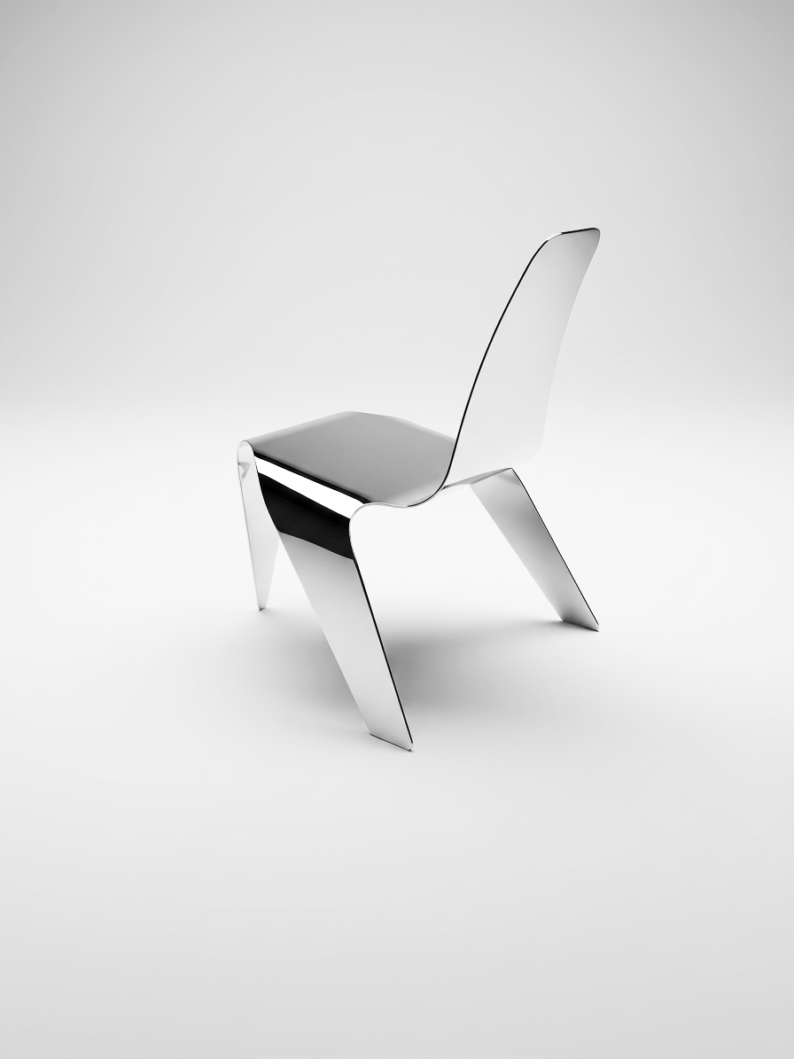 Chair 44 - high-gloss stainless steel edition